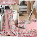 Wonnitar 2x3 Pink Bathroom Rugs Non Slip Washable, Floral Small Area Rugs for Entryway, Low Pile Soft Door Mat Indoor Entrance Throw Carpet for Kitchen Bedside Laundry Room (Pink,2'x3')