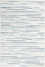 Dash & Albert Elwood Blue Machine Washable Rug, 3 X 5 Feet, Blue Stripe Pattern - Premium Luxury Hotel Quality Soft Breathable Hypoallergenic Machine Washable Easy Care All Season Comfortable