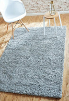 Unique Loom Solid Shag Collection Area Rug (4' 1" x 6' 1" Rectangle, Cloud Gray)