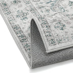Blue 4x6 Entryway Rug Vintage Area Carpet Indoor Office Washable Door Mat Entrance Small Low Pile Traditional Distressed Retro Accent Throw Rug Non Slip Kitchen Bathroom