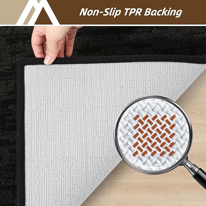 COSY HOMEER Door Mat,Dirt Trapper Entryway Rugs 20"x32",Non Slip Washable Entrance Mats,Absorbent Welcome Mat,Low Profile Dog Door Mats for Front Back Doomats and Wet Shoes,Black
