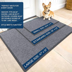 OLANLY Front Door Mat Indoor Outdoor Entrance, Waterproof Heavy Duty Doormat, Fade Resistant, Low Profile, Easy Clean Patio Porch Welcome Floor Mats for Entry, 47x30, Light Gray