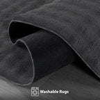 CAMILSON Modern Dark Gray Non Slip Door Mat Rug 2x3 Ultra Soft High Pile Entryway Rugs Non Skid Rubber Backing Durable & Easy to Clean Carpet for Kitchen Bathroom Indoor Use (2 x 3 Dark Gray)
