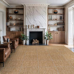 Beverly Rug Easy Jute Checkered Squared Rug 10x14 Washable Large Indoor Outdoor Area Rugs for Living Dining Room Patio Office Stain Resistant Non Shedding Casual Indoor Outside Carpet 10 x 14 Natural