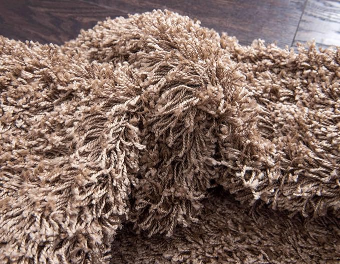 Unique Loom Solid Shag Collection Area Rug (3' 3" x 5' 3" Rectangle, Sandy Brown)