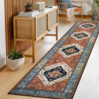 Lahome Boho Hallway Runner Rug - 2x6 Kitchen Runner Rugs Non Skid Washable Non-Slip Laundry Room Rug Throw Low-Plie Bathroom Oriental Distressed Carpet for Entrance Bedroom Living Room