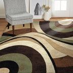 Home Dynamix Tribeca Slade Contemporary Abstract Area Rug, Brown/Green, 9'2"x12'5"