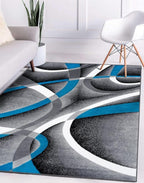 2305 Geometric Abstract Turquoise 2x3 Area Rugs for Entryway