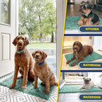 Muddy Mat® AS-SEEN-ON-TV Highly Absorbent Microfiber Door Mat and Pet Rug, Non Slip Thick Washable Area and Bath Mat Soft Chenille for Kitchen Bedroom Indoor and Outdoor - Seafoam Green 24" x 120"