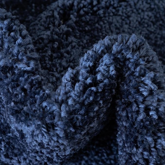 Unique Loom Solo Collection Area Rug - Calabasas (4' 1" Square, Navy Blue)