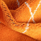 Unique Loom Trellis Frieze Collection Area Rug - Geometric (5' 1" Round, Orange/ Ivory)