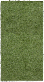 Ottomanson 2'7" x 5' Artificial Faux Grass Rug - Realistic Turf with UV Protection - Perforated for Easy Drainage - Durable, Hose-Off Synthetic Lawn Carpet for Indoor & Outdoor Use, Green