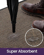 DEXI Ultra Thin Entryway Indoor Door Mat 36x56, Non Slip Rubber Backing Inside Entry Mat, Low Profile Easy Clean Dirt Trapper Doormat for Inside Entrance Patio, Black