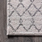 JONATHAN Y Boho Vintage Diamond Cream/Gray Runner Rug 2X8 ft, Moroccan Hype for Living Room, Bedroom, Kitchen, Office, Easy-Cleaning, High Traffic, Pet-Friendly, Non-Shedding (MOH101B-28)