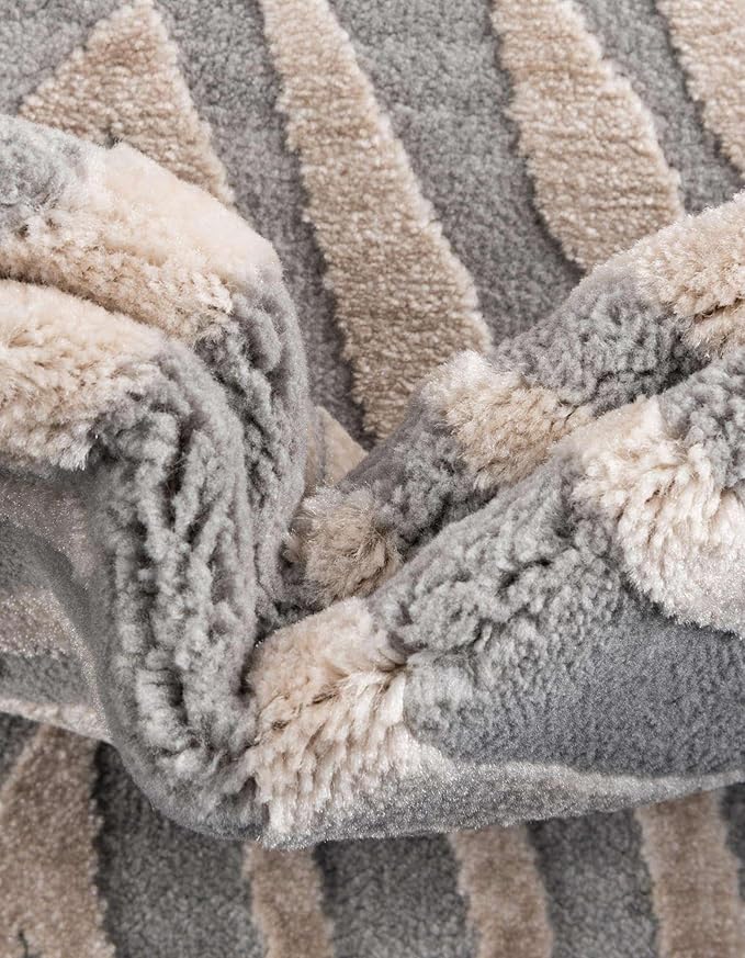 Unique Loom Finsbury Collection Area Rug - Meghan (7' 10" x 10' Rectangle, Gray and Ivory)