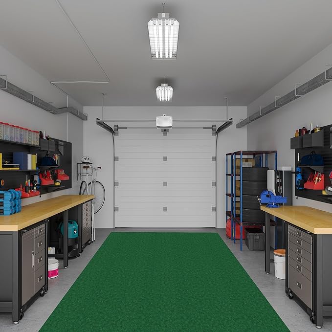 Ottomanson 6'6" x 23' Hallway Runner with Scraper Pile - Extra Durable Non-Slip Rug Mat for Indoor & Outdoor Use - Ideal for Kitchen, Entryway & Garage - High-Traffic Carpet, Green