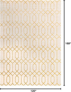 Marilyn Monroe Glam Collection Area Rug - Trellis (10'x 14' 1" Rectangle, White Gold/ Gold)