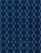 Unique Loom Trellis Frieze Collection Area Rug - Geometric (10' x 13', Navy Blue/ Ivory)