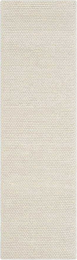 SAFAVIEH Natura Collection Runner Rug - 2'3" x 8', Ivory, Handmade Wool Blend, Textured Design, Ideal for Hallway, Bedroom, Foyer (NAT620A)