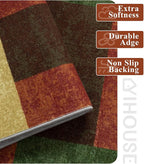 YIHOUSE Red and Green Rug 5x7, Burgundy Farmhouse Vintage Rugs Washable for Living Room,Burnt Orange Area Rug Non Slip,Geometric Boho Area Rug for Kitchen,Dining Room,Bedroom