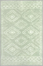 KILOCOCO Boho Entryway Rug 2x3 Printed Small Area Rug Indoor Door Mat Machine Washable Kitchen Rugs Super Soft Non Slip Throw Rugs for Bedroom Entrance Geometric Laundry Room, Grey Green