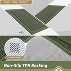 BEQHAUSE Indoor Door Mat 24" x 60", Dirt Trapper Door Mats Non-Slip Entryway Rugs Washable, Resist Dirt Absorbent Welcome Mat, Low Profile Floor Mats for Front Back Door and Entryway, Green