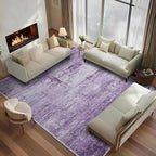 Abstract 3x5 Area Rug for Living Room Bedroom Entryway Purple Grey