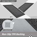 BEQHAUSE Indoor Door Mat 24" x 60", Dirt Trapper Door Mats Non-Slip Entryway Rugs Washable, Resist Dirt Absorbent Welcome Mat, Low Profile Floor Mats for Front Back Door and Entryway, Charcoal