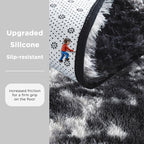 Andency Soft Area Rugs for Living Room Bedroom, 4x6 Fluffy Shaggy Bedside Rug, Non-Slip Large Shag Fuzzy Plush Carpets for Bedroom Kids Dorm Nursery Home Decor Aesthetic, Tie-Dyed White Black
