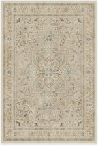 RUGGABLE Washable Area Rug – Kamran Ivory Opal 4x6, Stain-Resistant, Non-Slip – Medium Machine Washable Rugs for Living Room, Bedroom, Hallway, Entryway & Office–with Standard Pad