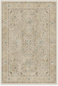 RUGGABLE Washable Area Rug – Kamran Ivory Opal 4x6, Stain-Resistant, Non-Slip – Medium Machine Washable Rugs for Living Room, Bedroom, Hallway, Entryway & Office–with Cushioned Pad