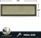 PURRUGS Dirt Trapping Door Mat 24" x 70", Non-Slip/Skid Machine Washable Entryway Rug, Shoes Scraper, Throw Rug, Super Absorbent Area Rug for Muddy Wet Shoes and Paws, Budding Green & Sage Green