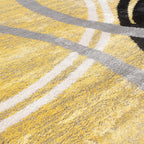 Rugshop Wavy Circles Design Accent Rug, Carpet with Jute Backing for Entryway, Kitchen, or Office, Yellow, 2' x 3'