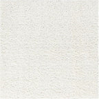 Unique Loom Davos Shag Collection Area Rug - Solid (5' 3" Square, White/ Ivory)