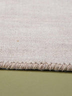 Hand Knotted Loom Wool ECO-Friendly Area Rugs - 6'x6', Square, Beige Color, Solid Plain Design, High Pile Thick Handmade Anti Skid Area Rugs for Living Room, Bed Room (L00111)