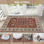 Washable Indoor Doormat 24" x 36" Non-Slip Entry Rug Welcome Mat Dirt Trapper Red
