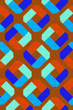 Bright Vibrant Geometric Living Room Area Rug with Burgundy and Blue Colorful Texture Machine Washable Non Slip Soft Carpet for Nursery Room Bedroom Dining Room Home Office Indoor 5x8 Rugs