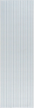 Dash & Albert Lowell Blue Machine Washable Rug, Runner-2.5 X 8 Feet, Blue Graphic Pattern - Premium Luxury Hotel Quality Soft Breathable Hypoallergenic Machine Washable Easy Care All Season