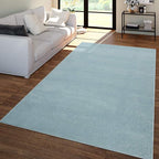 Paco Home Solid Area Rug in Light Blue Modern Plain Design, Size: 4'7" x 6'7"