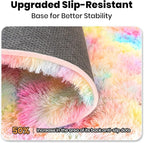 Zentavio Unicorn Rugs for Girls Room 6x9 Area Rugs for Living Room Carpet for Bedroom Washable Soft Fluffy Shag Aesthetic Plush High Pile Throw Rug for Nursery Kids Room Dorm Room Rainbow