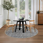 RUGSREAL Washable 4ft Round Rug Modern Solid Area Rug Circle Rug for Entryway Kitchen Indoor Non-Slip Dining Room Throw Carpet Contemporary Area Rug for Bedroom Living Room Nursery, 4' x 4' Round Grey