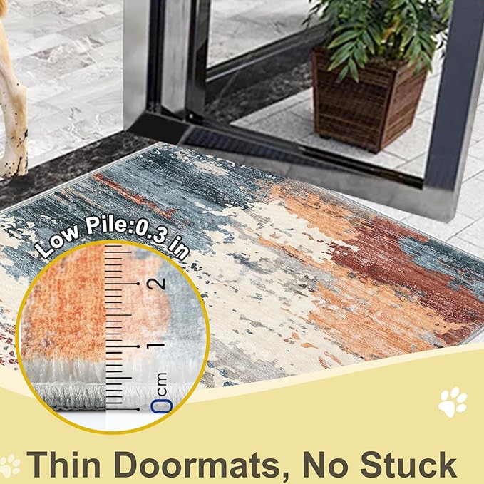 COMSLE Door Mat for Dogs Muddy Paws Soft Absorbent Indoor Front Entryway Rug Machine Washable Entrance Mats Non Slip Throw Rugs 36" x 60" Doormat for Inside Foyer Bedroom - Yellow