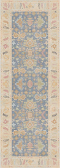 Kuden 2'6"x12 Runner Rug, Machine Washable Area Rug with Non-Slip Backing, Vintage Style, Soft, Easy Clean, Low Pile Rug for Hallway, Entryway, Kitchen, Bedroom