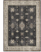 RUGGABLE Washable Vintage Area Rug – Verena Dark Wood 5x7, Stain-Resistant, Non-Slip – Medium Machine Washable Rugs for Living Room, Bedroom, Hallway, Entryway & Office–with Cushioned Pad