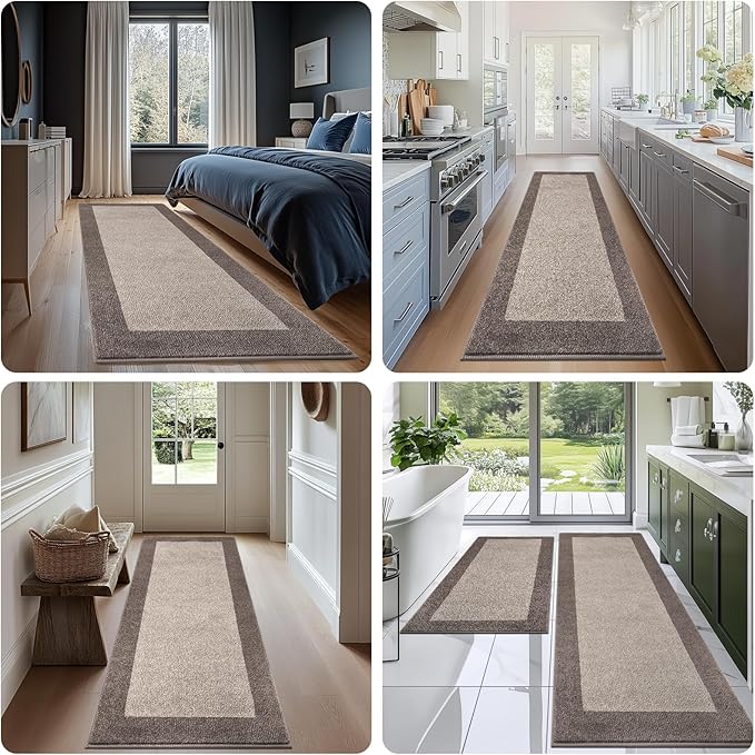 Machine Washable Kitchen Rug 32" x 48", Non Slip Indoor Door Rug, Absorbent Entrance Runner Rug for Bedroom, Hallway, Bathroom, Floor