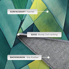 3x4 Geometric Zigzag Rugs for Bedroom Decor, Washable Green Chevron Pattern Area Rug, Living Room Home Decoration, Non Slip Soft Thin, Modern Abstract Geometry Decor Carpet PF-P 49