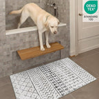 2x3 Machine Washable Area Rug for Entryway, Grey White Vintage Moroccan Rug Non-Slip Low Pile Soft Faux Wool Small Carpet, Kids and Pets Friendly for Bedroom Kitchen Hallway Home Decor Rug