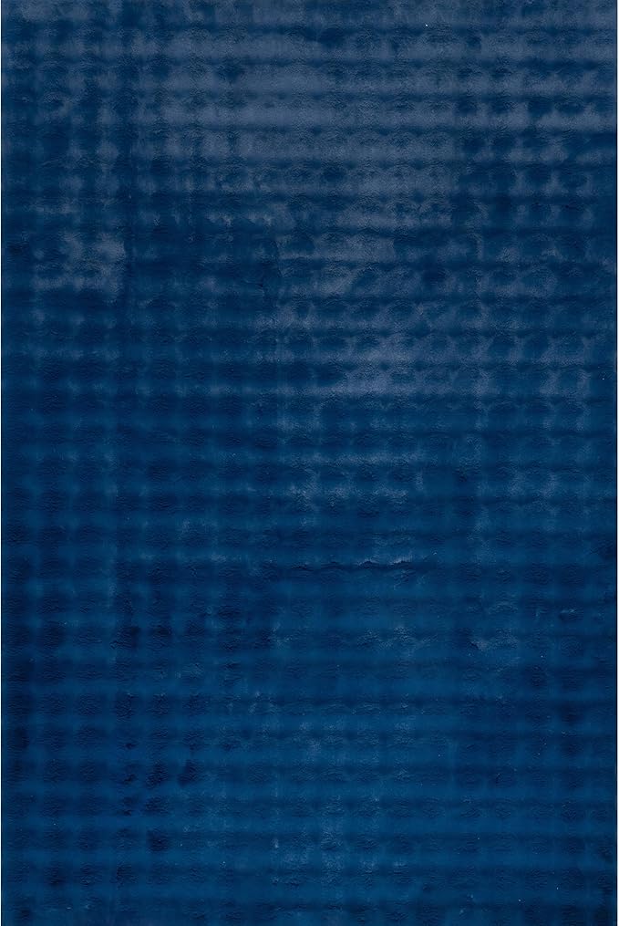 nuLOOM Jeni Navy, 7'6" x 9'6", Solid Faux Rabbit, Fluffy and Cozy, High Traffic, Stain Resistant, Easy Clean, Durable Washable Area Rug for Bedroom, Living Room, Dining, Den, Foyer, Entryway