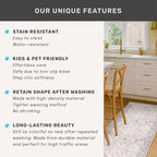Boho Light Grey Living Room Rug 7x10 - Modern Vintage Eclectic Floral Pastel Neutral Taupe, Washable Low Pile Non-Slip Large Area Rugs for Dining Under Table Bedroom Lounge