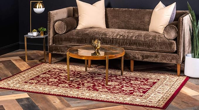 Unique Loom Voyage Collection Traditional Oriental Classic Intricate Design Area Rug (8' 0 x 11' 4 Rectangular, Red/Gold)